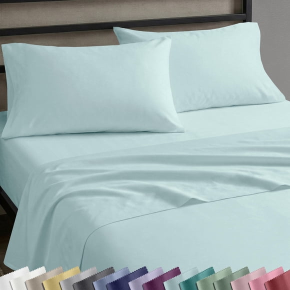 California Design Den Juego de Sábanas Queen - Algodón 100 % Natural, con Bolsillos Profundos, Tejido Satén Suave, Transpirable y Duradero (Seafoam)