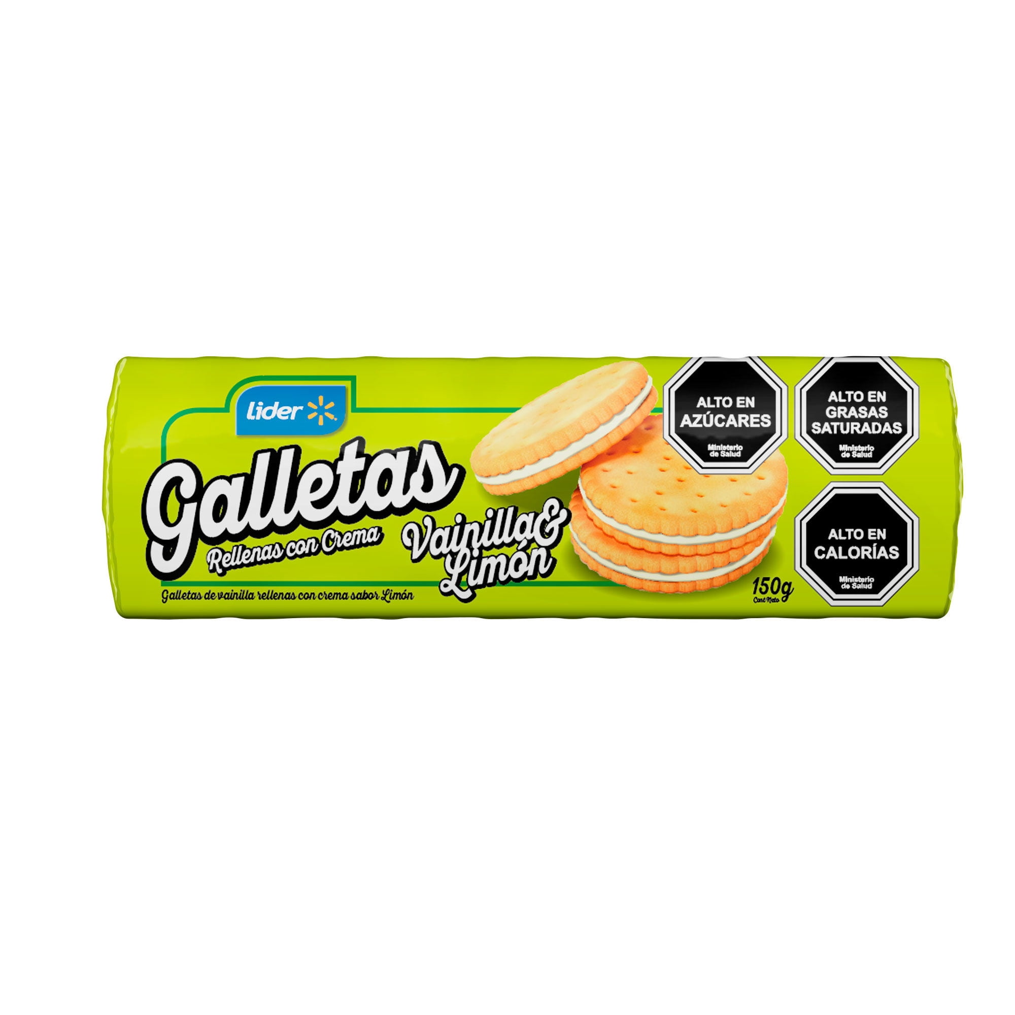 Galletas Rellenas Con Crema Sabor Limón 150 g Lider