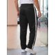 thumbnail image 3 of INSPIRE CHIC Pantalones de chándal de hombre casuales con cintura de cordón, pierna recta, rayas laterales, ropa de calle, 36 negro, 3 of 6