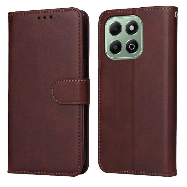 Funda Billetera para Honor X6C 4G con Porta Tarjetas y Soporte Ajustable Marrón
