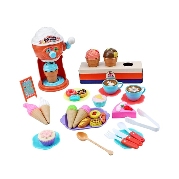 38 piezas de juguetes para hacer helados, juego de helados de juguete, heladería, regalo de cumpleaños, fiesta, tarde, pastel de té, juguete para niño