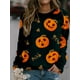thumbnail image 3 of Women's Halloween Pumpkin Print Sweatshirt - Casual Long Sleeve Pullover for Comfortable and Stylish Look, 3 of 5