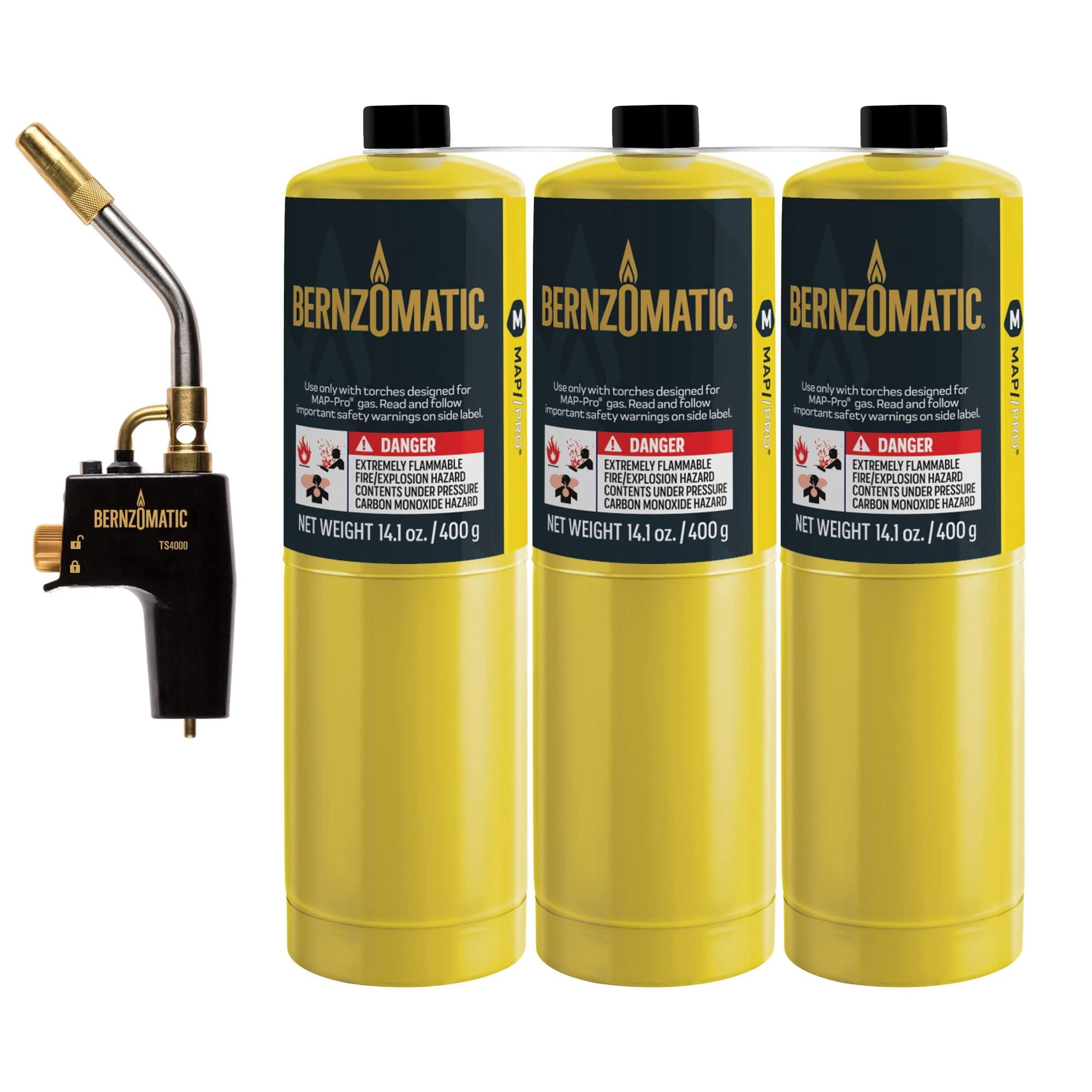 Linterna Manual Bernzomatic Ts4000 Con Gatillo De Arranque Con 3 Mapas Pro Gas