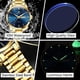 thumbnail image 3 of Reloj Hombre OLEVS OUWSG6898GGCJL Acero Inoxidable Azul Oro Día Fecha, 3 of 3