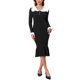 thumbnail image 2 of INSPIRE CHIC Vestido de Punto para Mujer Bodycon de Noche Fiesta de Cóctel Cuello con Solapa Vestido Midi de Manga Larga con Cola de Sirena M Negro, 2 of 6