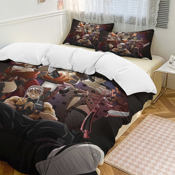 Demon Slayer Anime Home Bed 3-piece Set Classic Japanese Anime Polyester Wash Student Dormitory Set