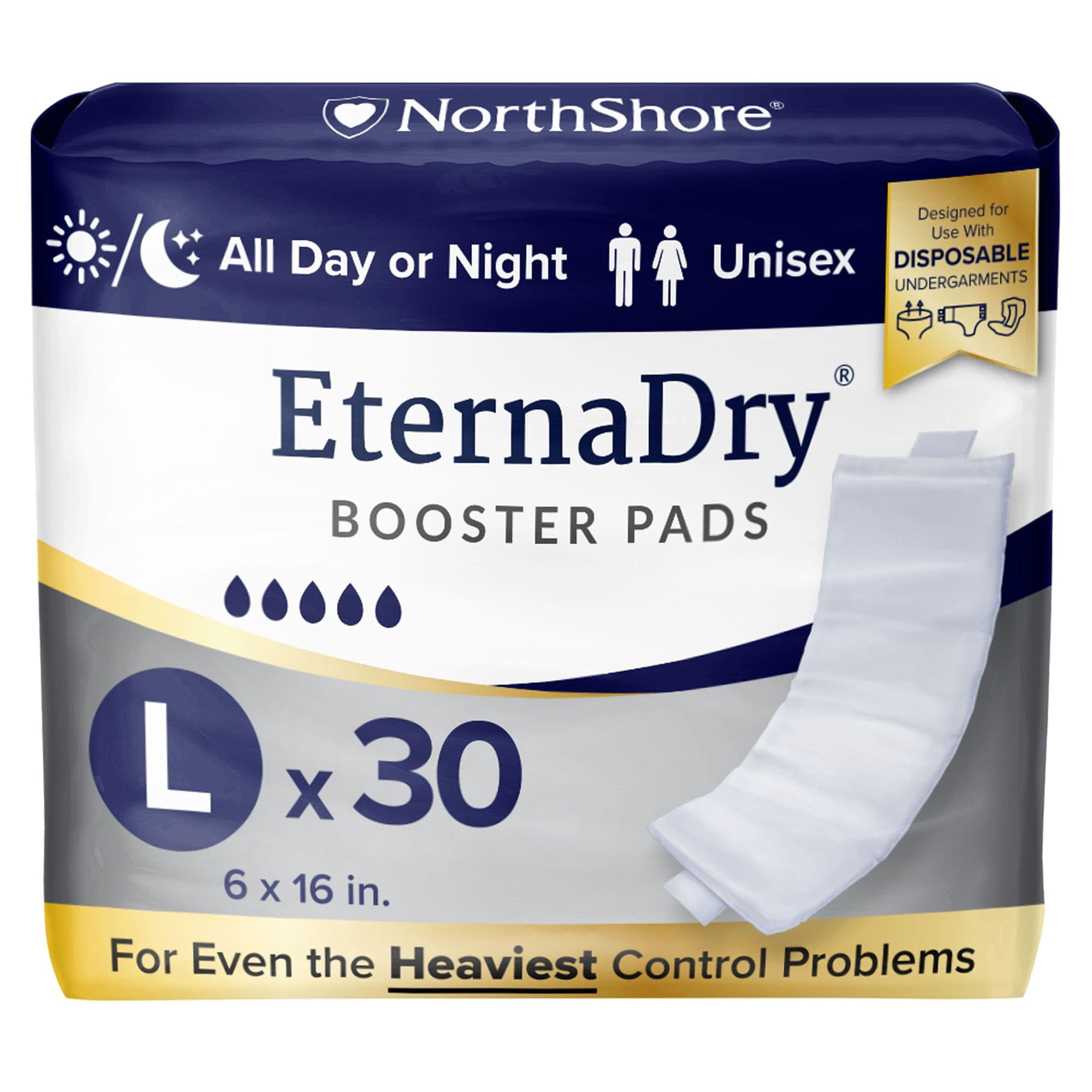 Almohadillas De Refuerzo Northshore Eternadry Para Hombres Y Mujeres, Tamaño Grande, 30 Unidades