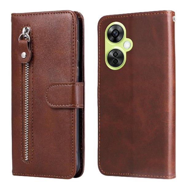 Funda con Cremallera para OnePlus Nord CE 3 Lite, Carcasa Cartera de Cuero PU con Soporte y Tarjetero
