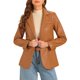 thumbnail image 1 of INSPIRE CHIC Chaqueta de Mujer Blazer de Cuero Sintético con Solapa Cuello PU Moto Chaquetas de Motociclista M Caramelo, 1 of 6
