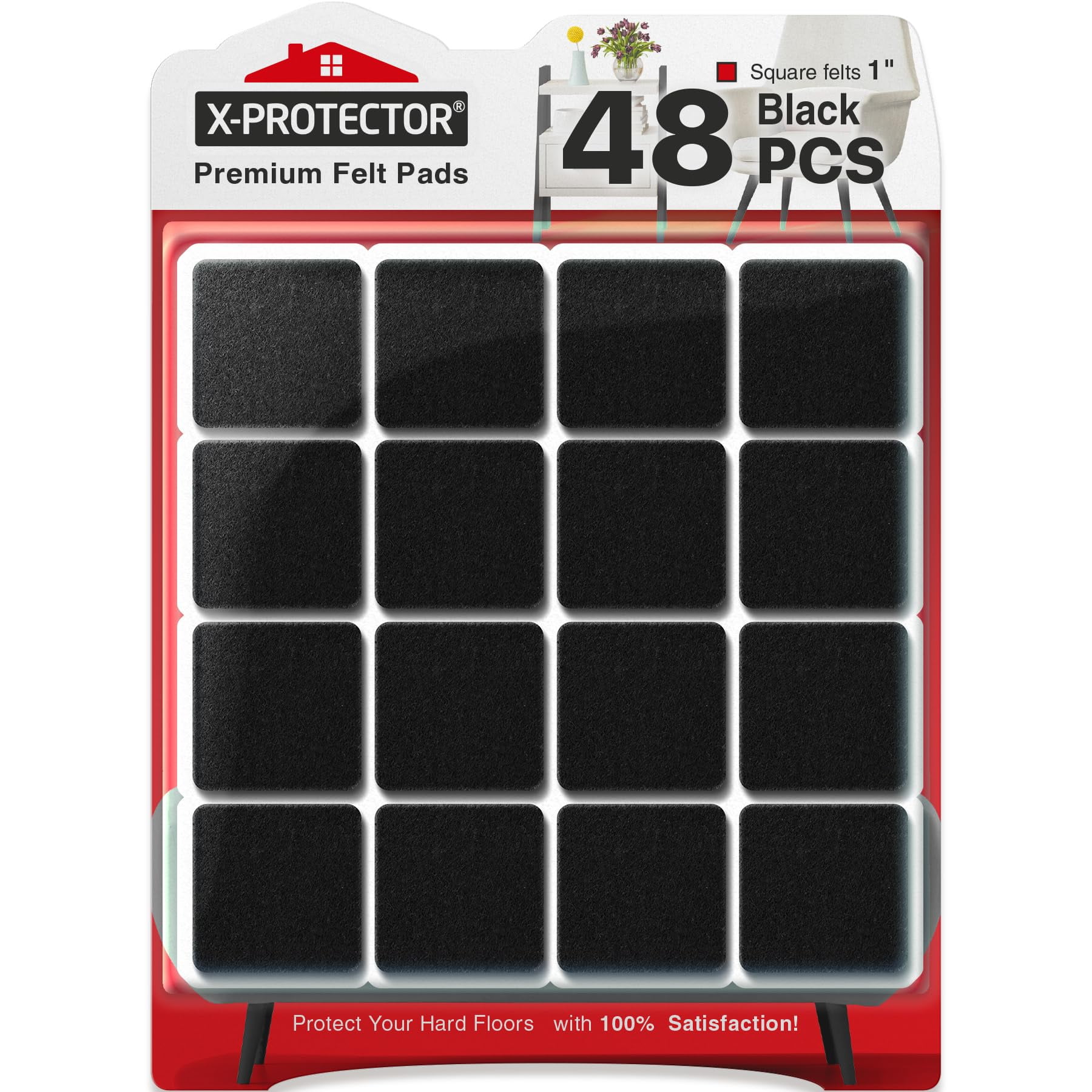 Protectores De Fieltro Para Muebles X-protector 48 Piezas Para Pisos De Madera