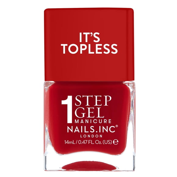Esmalte de uñas Nails Inc. It's Topless, con forma de gel, 14 ml, color rojo Kendall
