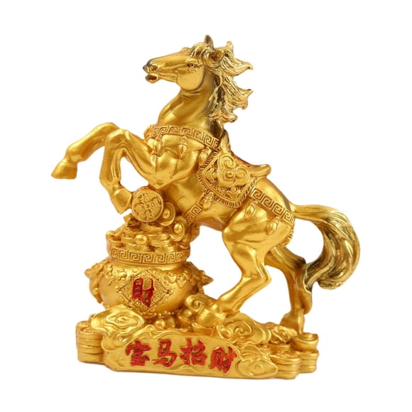 Adorno Feng Shui Moderno Hecho A Mano Con Forma De Caballo Para Habitaciones De Invitados Y Negocios, Dorado.