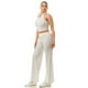 thumbnail image 2 of Conjunto De 2 Piezas Con Top Sin Mangas Cintura Elástica Cremallera Ancha Frontal Y Pantalones Color Blanco (para Mujer), 2 of 3