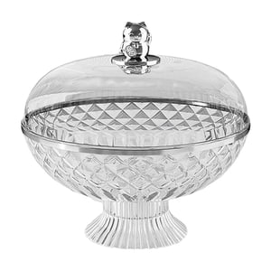 Bothyi - Cesta De Frutas Con Pedestal Y Tapa Redonda Extraíble Para Encimera, Versátil Y Transparente