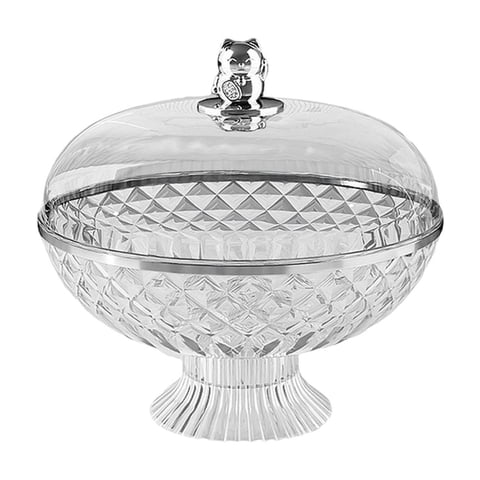 Bothyi - Cesta De Frutas Con Pedestal Y Tapa Redonda Extraíble Para Encimera, Versátil Y Transparente