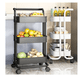 thumbnail image 2 of Carro Organizador Mueble Estante De Almacenamiento 3 Niveles Negro, 2 of 2