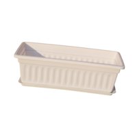 Magideal - Maceta Rectangular De 17 Pulgadas Con Orificios De Drenaje Y Bandejas Para Jardín, Ideal Para Alféizar De Ventana, Interior Y Exterior. Blanco