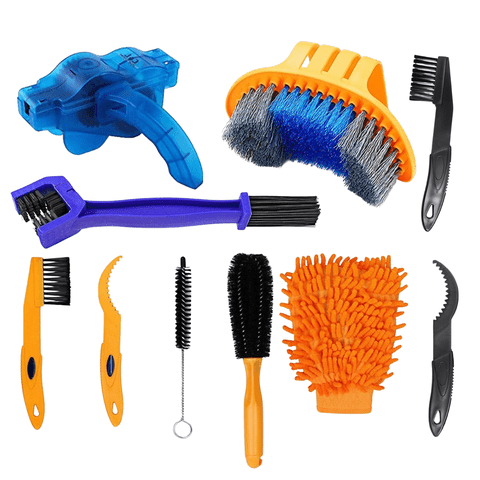 Telotenemos - Limpiador De Cadena Para Biclicleta 10 Piezas Cepillo Limpia Negro