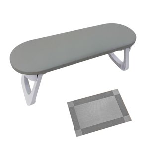 Ioensy - Reposabrazos Para Uñas, Reposabrazos Para Manos, Cojín Antideslizante Para Arte De Uñas, Técnico De Salón De Uñas, Esquina Redonda Gris