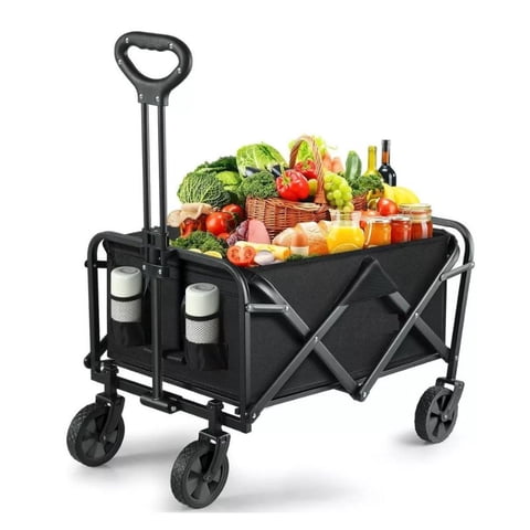 Leon Import - Carro De Mano Genérica Carros Campingo Aire Libre Color Negro