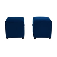 Bodevir - Set Pouf Cali 1C Felpa 30 Azul Marino
