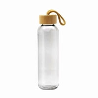 Oem - Termo Agua Botella Agua Vaso Vidrio Tapa Madera 500Ml