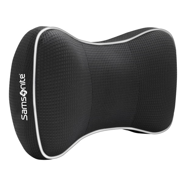 Almohada para cuello de coche Samsonite, reposacabezas de espuma viscoelástica suave, negra