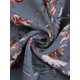 thumbnail image 5 of INSPIRE CHIC Blusa corta floral para mujer con cuello en V, mangas acampanadas y dobladillo fruncido, gris azul XS, 5 of 6
