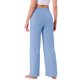 thumbnail image 3 of INSPIRE CHIC Pantalones de pijama para mujer de pierna ancha con cordón, pantalones de chándal elásticos, pantalones de salón Palazzo, pantalones de yoga para dormir M Azul claro, 3 of 6
