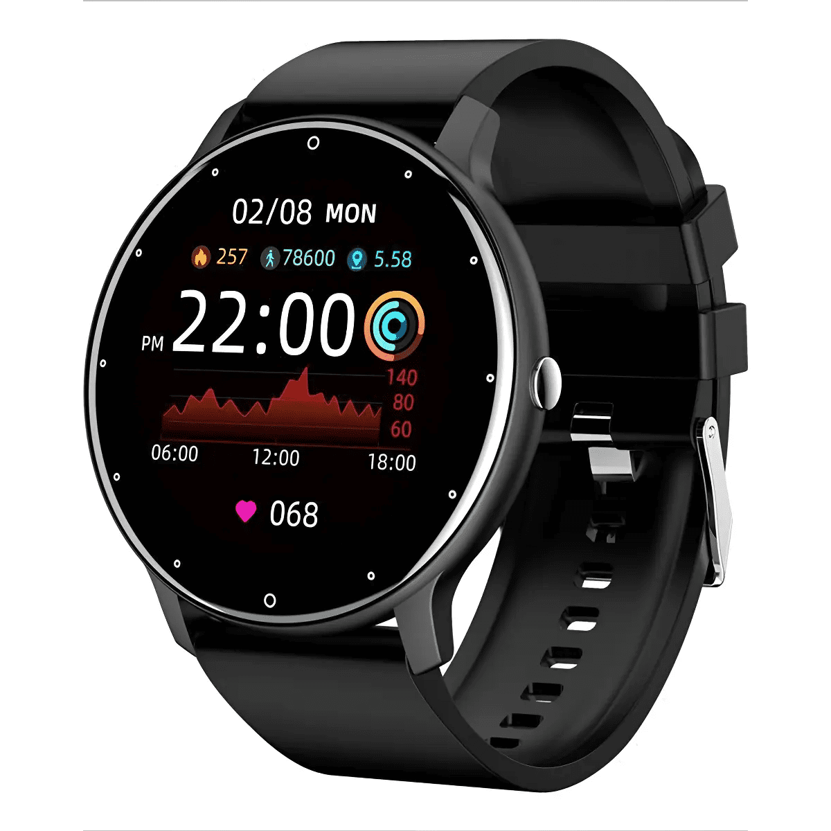 Smartwatch Belug Bluetooth Correa Deportiva Silicona Ip67 Negro