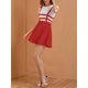 thumbnail image 5 of INSPIRE CHIC Faldas de Mujer Regreso a Clases Plisada General Gótica Elástica de Cintura Alta Línea A Kawaii Falda con Tirantes Roja XS, 5 of 8