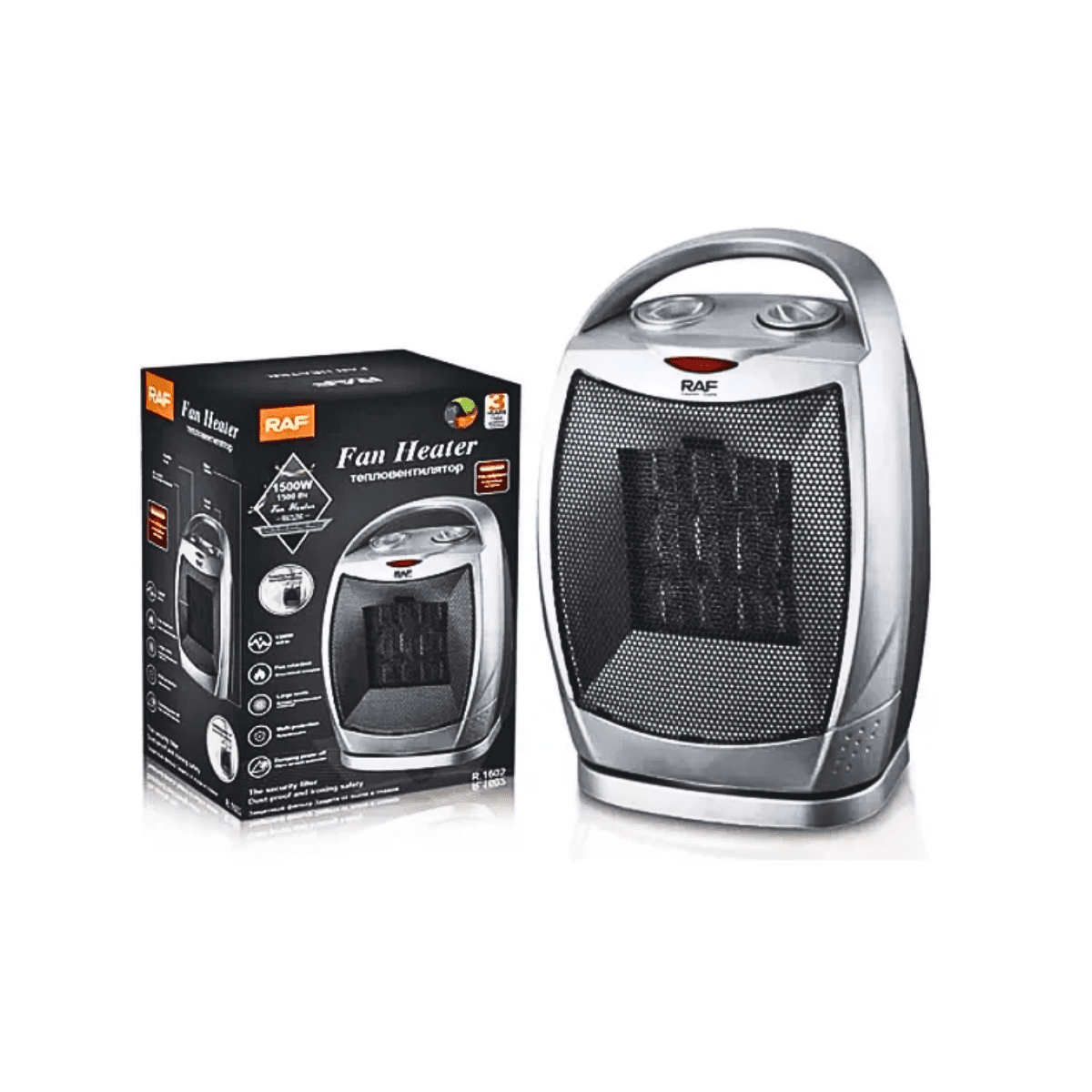 Genérico - Estufa Calefactor Eléctrico 1500w Plateado