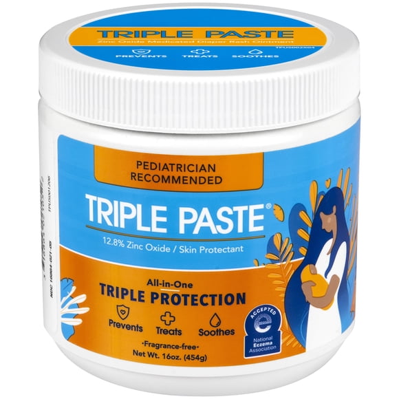 Crema para dermatitis del pañal, triple pasta, 473 ml, tubo de óxido de zinc