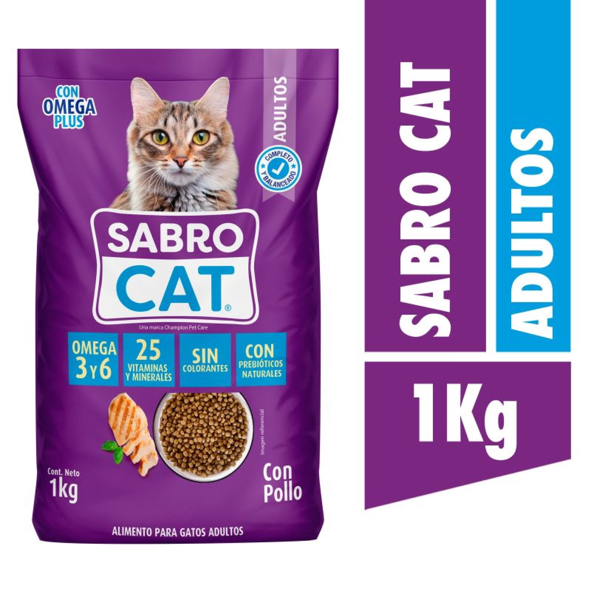 Alimento Seco Gato Adulto Sabor Pollo Bolsa 1 Kg Sabrocat
