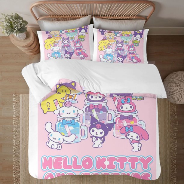 Sanrio Soft 3D Printed Duvet Cover Bedding Set with Comforter Cover 3 Piece Set