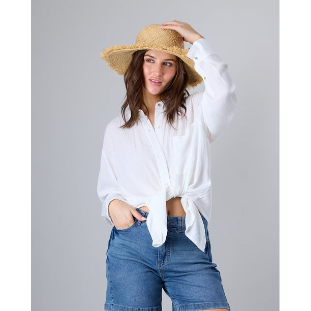 Blusa Mujer manga larga Relaxed Fit Blanco Polemic
