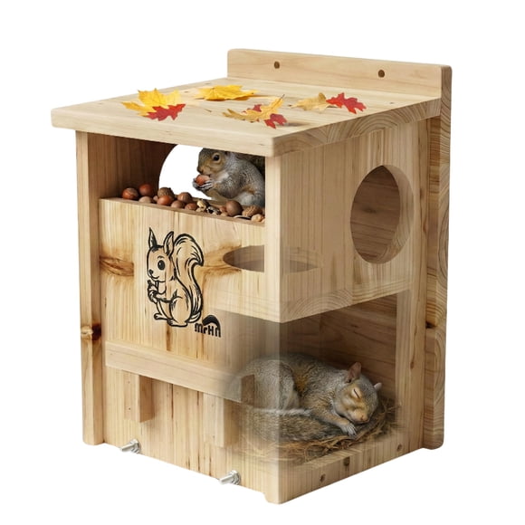 Casa para ardillas MRHN de madera de pino 30x20x41 cm para exterior