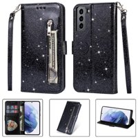 Funda Para Foxdock Elegante Funda Samsung Galaxy S22 Plus 5G Glitter Con Cremallera-Ideal Para El Uso Diario