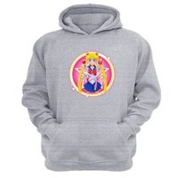 Genérico - Polerón Canguro Sailor Moon Gris Claro Talla Xl Unisex