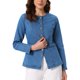 thumbnail image 1 of INSPIRE CHIC Chaquetas de Mezclilla de Mujer con Cuello Redondo y Botones, Manga Larga, Talla XS, Azul, 1 of 6