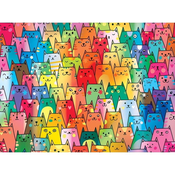 Rompecabezas RoseArt Rose con bonitos gatos coloridos, 1000 piezas