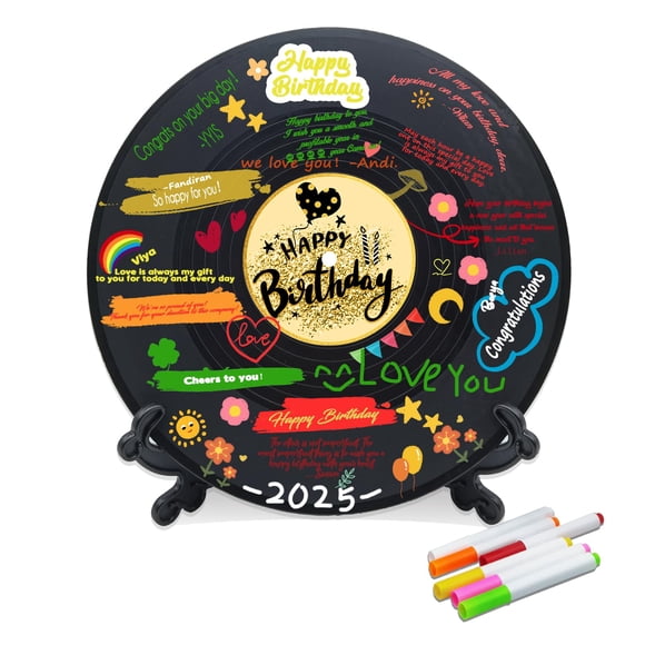 Decoraciones de cumpleaños con discos de vinilo pwvsayjcj Happy Birthday