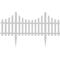 Crusec - Valla De Jardín Con Borde Blanco Pack 4 Resistente 80X53Cm
