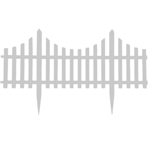 Crusec - Valla De Jardín Con Borde Blanco Pack 4 Resistente 80X53Cm