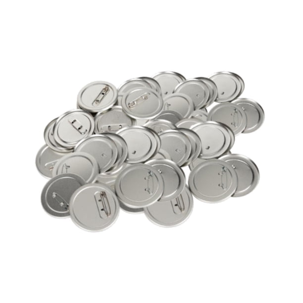 100x Piezas de insignias de botón de metal Suministros para máquina de fabricación de botones Piezas de botón con pasador Materiales para fabricación 75 milímetros