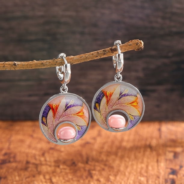 Gorgeous Women's Gemstone Turquoise & Zircon Inlaid Stud Earrings - A Stylish Accessory!