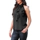 thumbnail image 4 of Top de cuello halter FAB CURVES para mujer Blusa casual elegante sin mangas con diseño floral 3D S Negro, 4 of 6