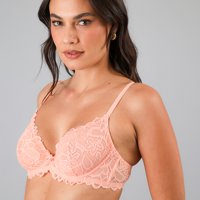 Sosten Natutal Escotado Encaje Flor Flores Mujer 13503-243