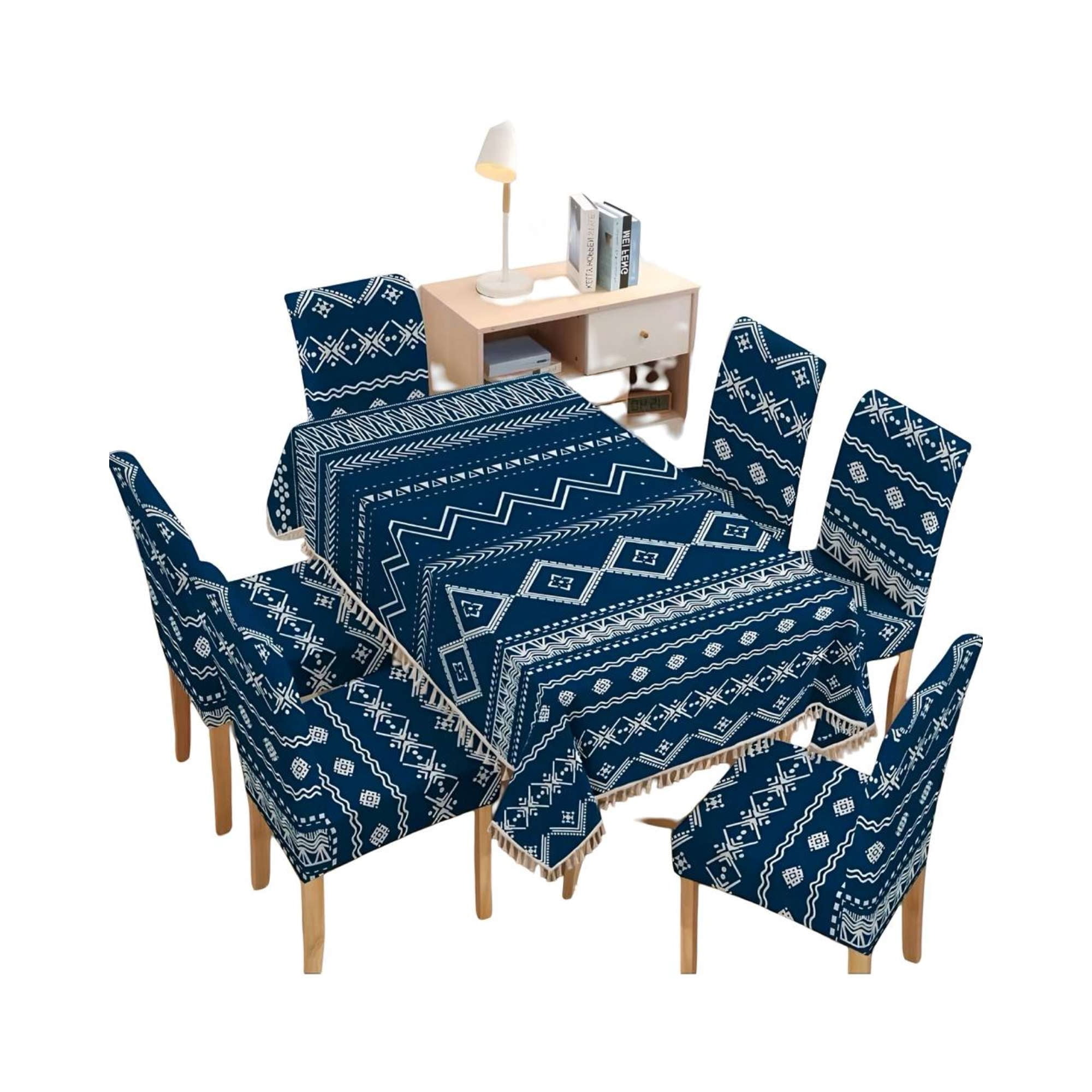 Teng Fei - Juego Mantel Más 6 Fundas De Silla Para Comedor 140x220 Cm