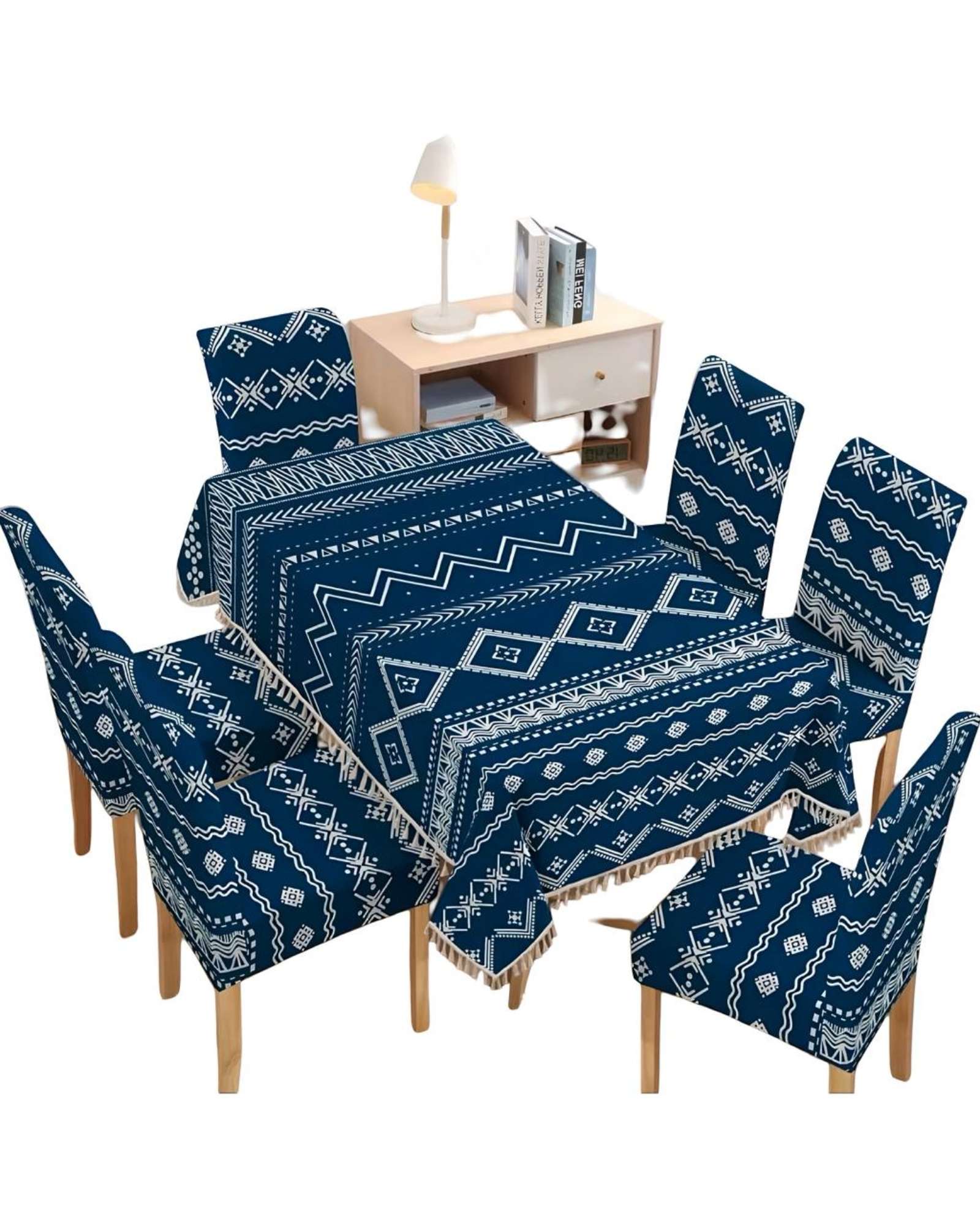 Teng Fei - Juego Mantel Más 6 Fundas De Silla Para Comedor 140X220 Cm